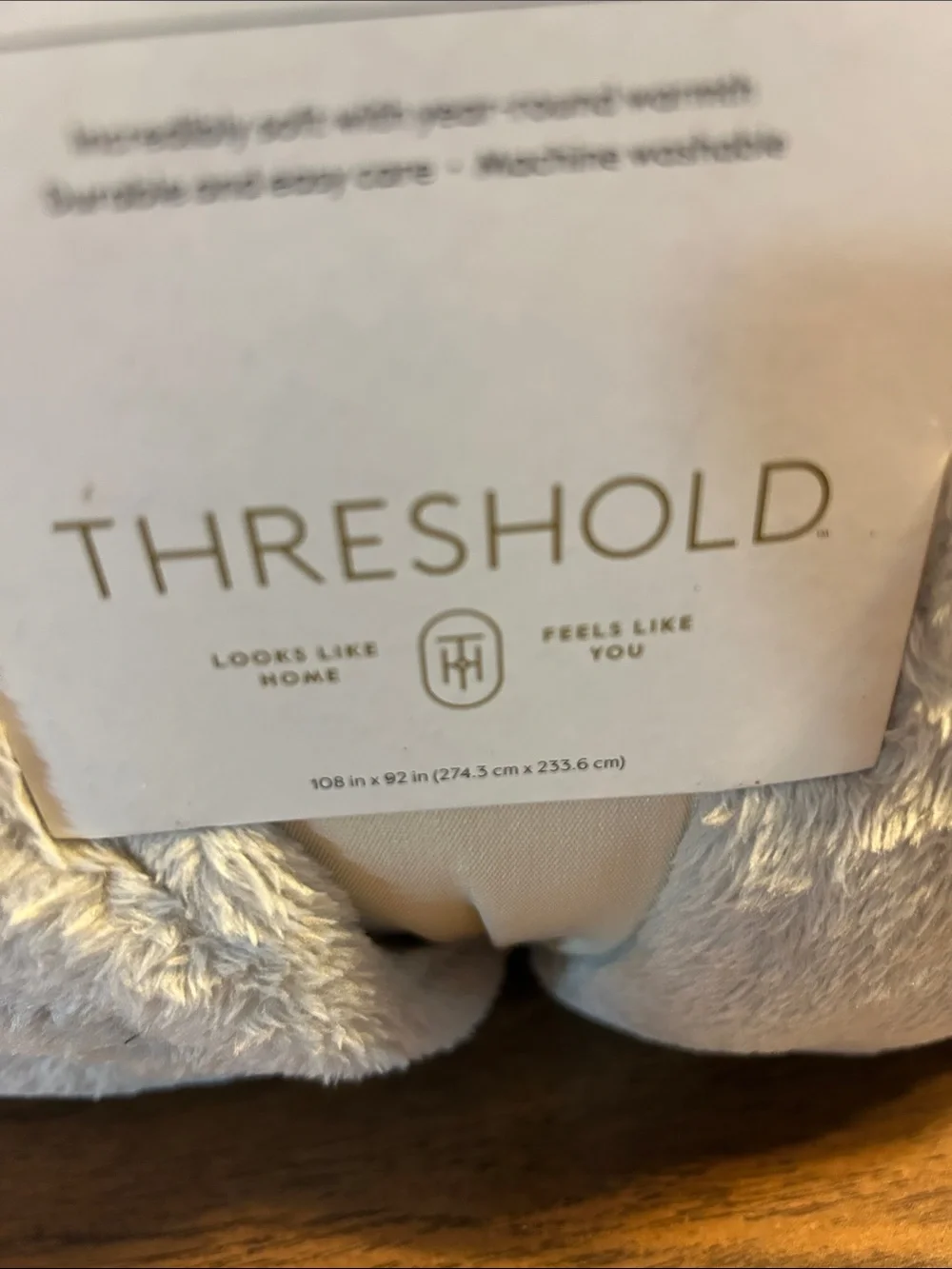 Threshold Plush Microplush Blanket - Light Gray